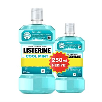 Listerine Cool Mınt Günlük Ağız Bakım Ürünü 500 ml +250 ml Hediyeli